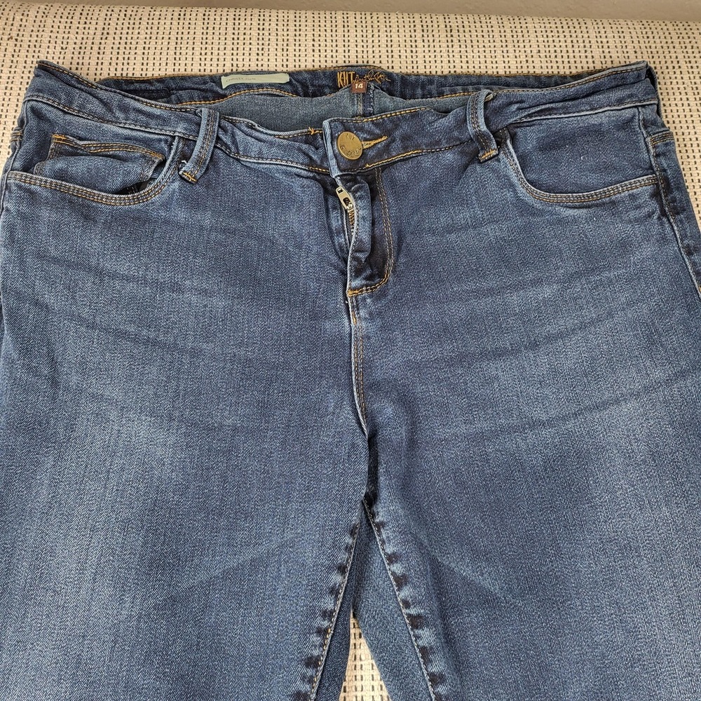 KUT From The Kloth Chrissy Flare Jeans Womens 14 Blue Medium Wash Mid Rise Denim